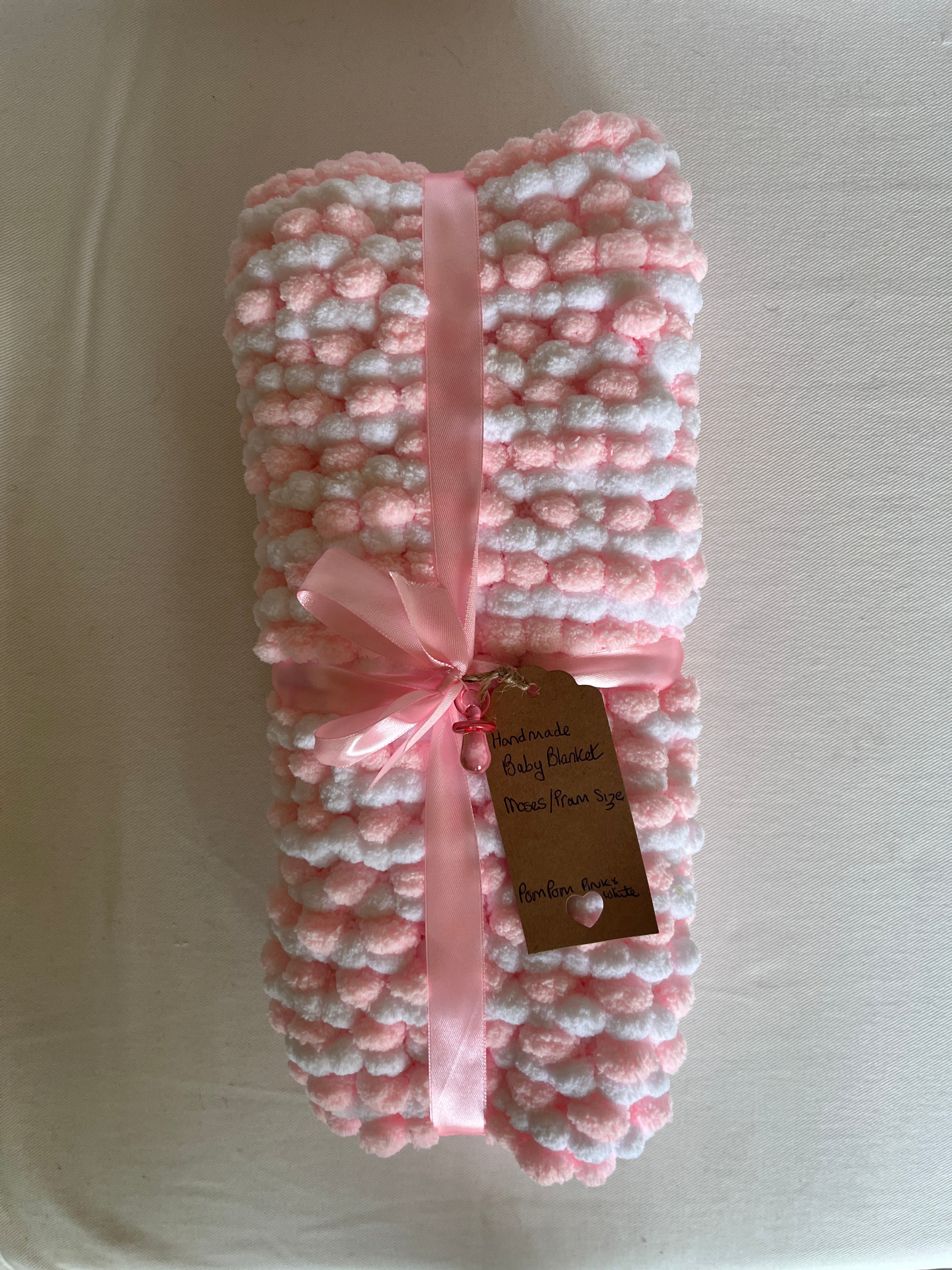 Baby Blanket Moses/Pram Size Pom Pom Pattern