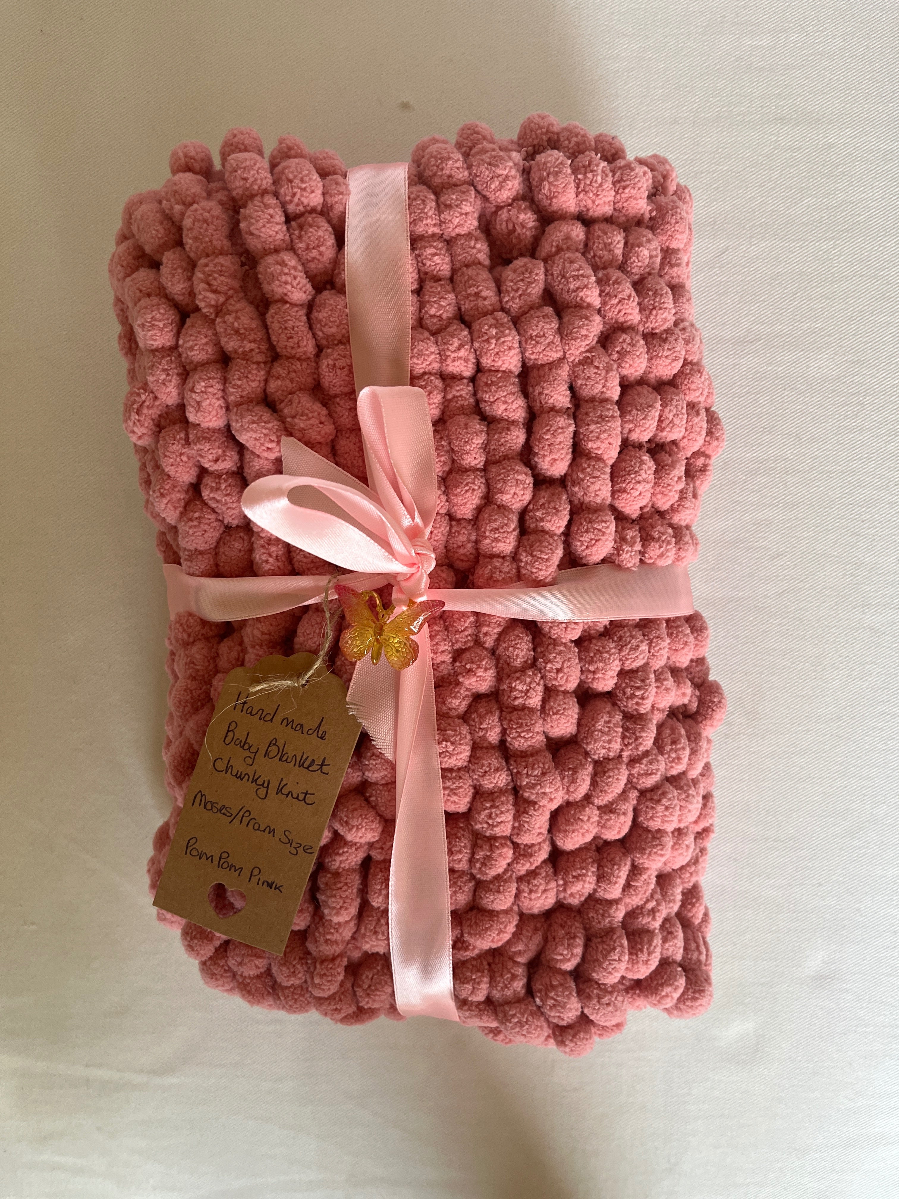 Baby Blanket Moses/Pram Size Pom Pom Pattern